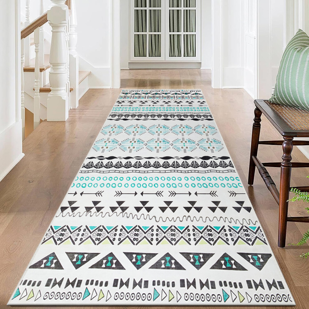 Imperial Rooms (80 X 150 Cm (2 Ft 6 In X 5 Ft)_Large Runner Rug Floor Carpet, Zuri) Extra Large Rugs Living Room Printed Rug Runner Green