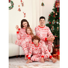 New Christmas Tree Deer Snowflake Family Matching Pajamas Parent-Child Home Outfit Set of 6