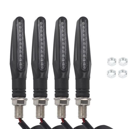 4 Stück Bernstein Motorrad-LED Blinklichter, 12V, 10,5 cm 1