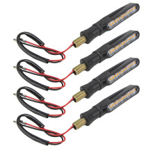 4 Stück Bernstein Motorrad-LED Blinklichter, 12V, 10,5 cm
