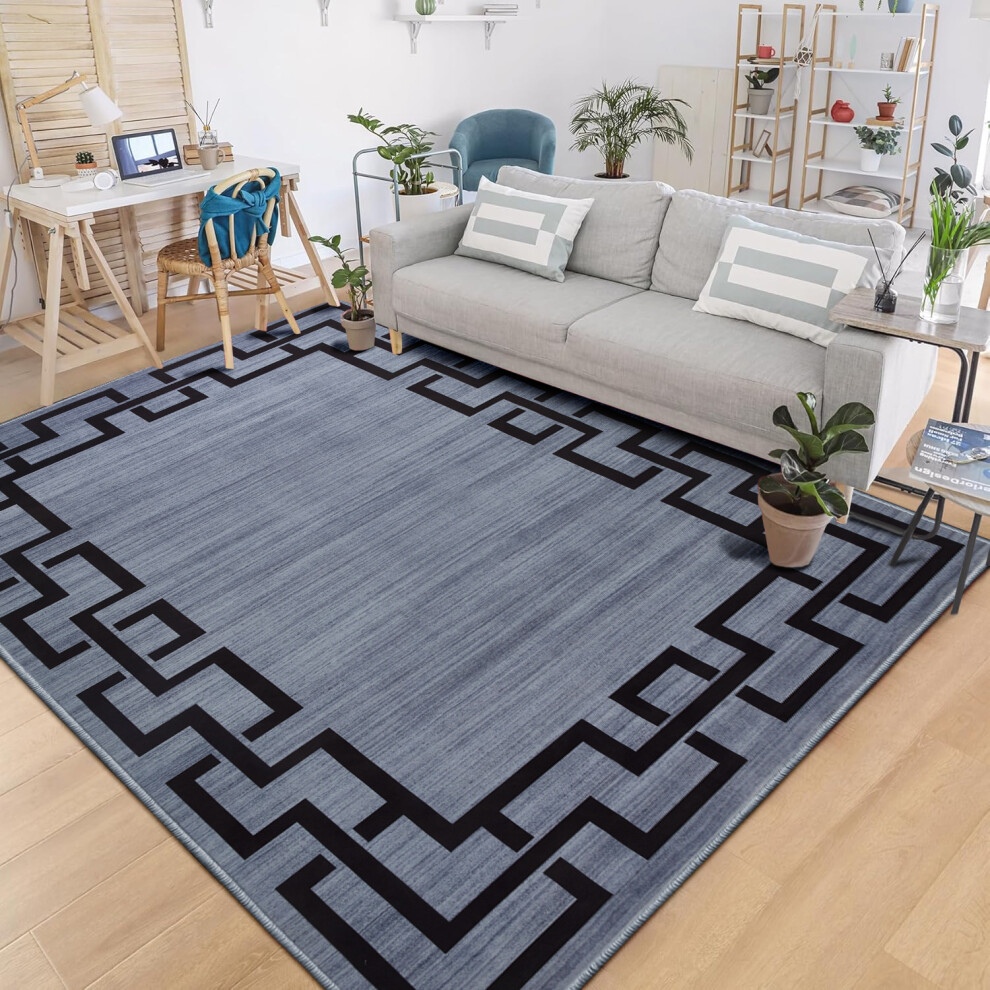 Imperial Rooms (200 X 290 Cm (6 Ft 5 In X 9 Ft 5In)- Extra Large Area Rugs Living Room Bedroom Carpet, Nico) Extra Large Rugs Living Room Printed Rug Runner Grey