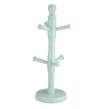 Mug Tree Holder Mint Beechwood 6 Mugs Modern Space Saving Organizer