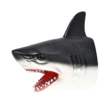 Great White Shark Hand Puppets Soft Rubber Animal Head Gloves Simulation Models Children's Toys
