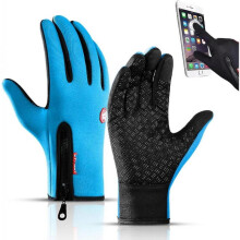 (M, blue) Winter Gloves for Men Touch Screen Warm Thermal Gloves, Waterproof Warm Glove, Cold Weather Gloves for Running Cycling