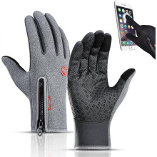 (M, Grey) Winter Gloves for Men Touch Screen Warm Thermal Gloves, Waterproof Warm Glove, Cold Weather Gloves for Running Cycling