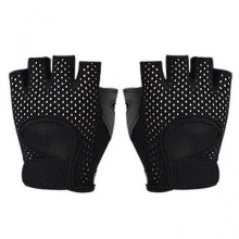 (M, Black) Women Fitness Half Finger Gloves Breathable Mesh Training Weightlifting Mittens