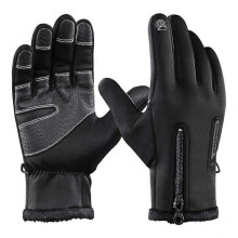 (M) Men Women Winter Warm Bike Cycling Gloves for Touch Screen Waterproof Windproof Bicycle Full Finger Mittens