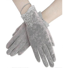 Women Sun Uv Protection Driving Gloves Summer Short Floral Lace Anti-skid