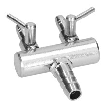 Edelstahl Fischtank Sauerstoff- & CO2-Regulierventil 8mm Schlauch