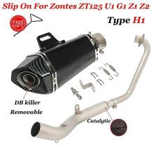 Full Motorcycle Exhaust Escape System Modified Catalyst Front Link Pipe 51mm Moto Muffler for Zontes Zt125 U1 Zt125 G1 2021-2022