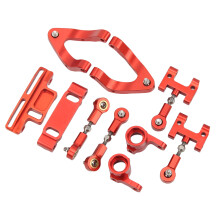 Aluminium RC Aufhängungs- & Lenkradbuchsen-Adapter-Set für WPL D12, rot