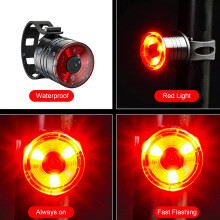 LED Fahrrad-Rücklicht 200LM Wasserdicht 3 Modi Rot/Weiß 27,5x26mm