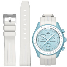 Bands for Moonswatch Watch Curved No Gap Rubber Strap Compatible with Omega X Swatch Moonswatch Speedmaster/Rolex/SEIKO 20mm Watch Swatch Omega M