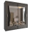 Modern Sliding Wardrobe With Mirror Doors & Shelves-Rail Storage 203cm Grey 2