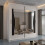 Modern Sliding Wardrobe With Mirror Doors & Shelves-Rail Storage 150cm White 1