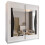 Modern Sliding Wardrobe With Mirror Doors & Shelves-Rail Storage 150cm White 2