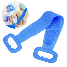 Silicone-Badewannenkörperbürstenriemen mit doppelseitigem Design Blau