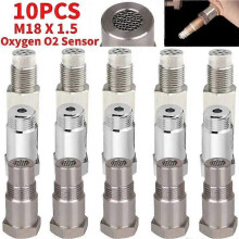10-1PCS Car Oxygen O2 Sensor M18X15 Adapter Fitting CEL Fix Check Engine Light Eliminator Adapter Stainless Oxygen O2 Sensors