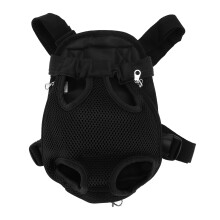 Atmungsaktiver Haustier-Brustrucksack für Katze und Hund – Reisen, Wandern, Fahrrad – Schwarz, M