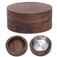 Moderner Holz-Aschenbecher mit rutschfester Basis und tiefem winddichtem Design