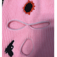 3-Loch-Strick-Balaclava-Gesichtsbedeckung Winddicht Atmungsaktiv Unisex 19x38cm