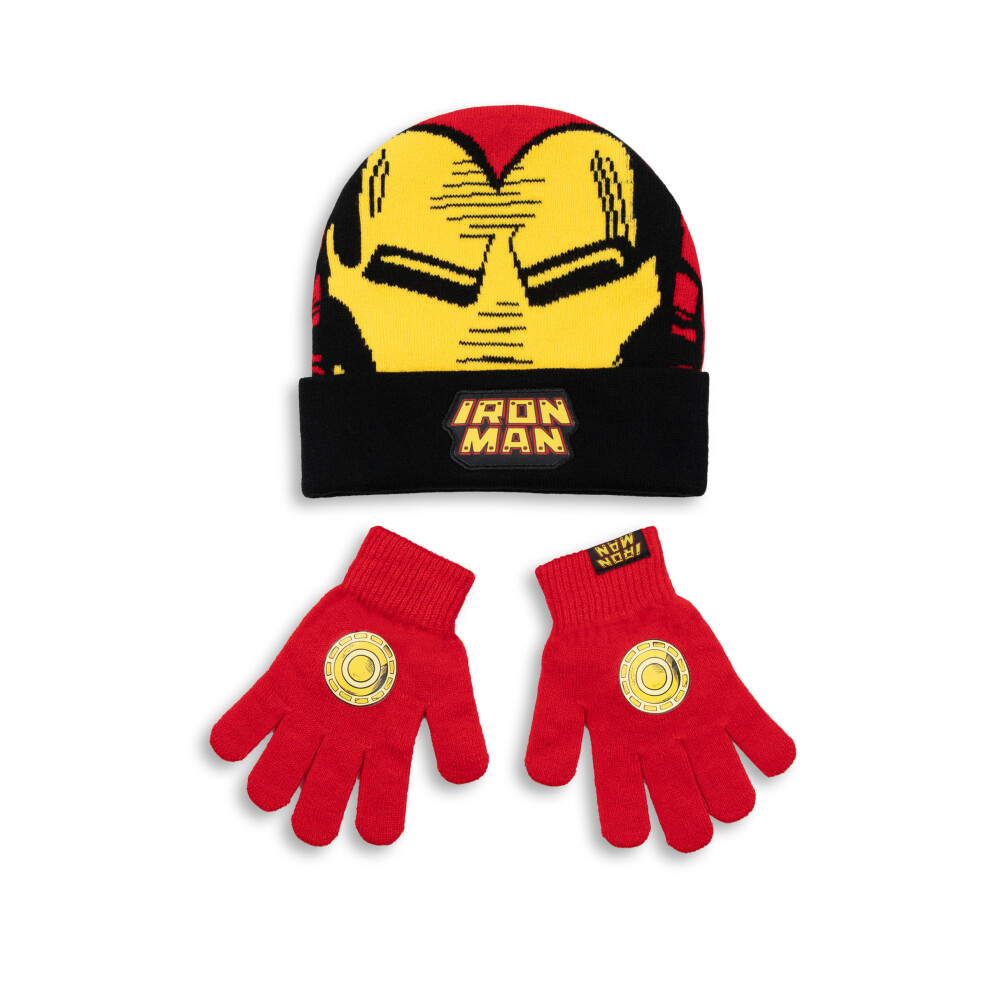 Marvel Beanie And Gloves Set (S ) Boys Red
