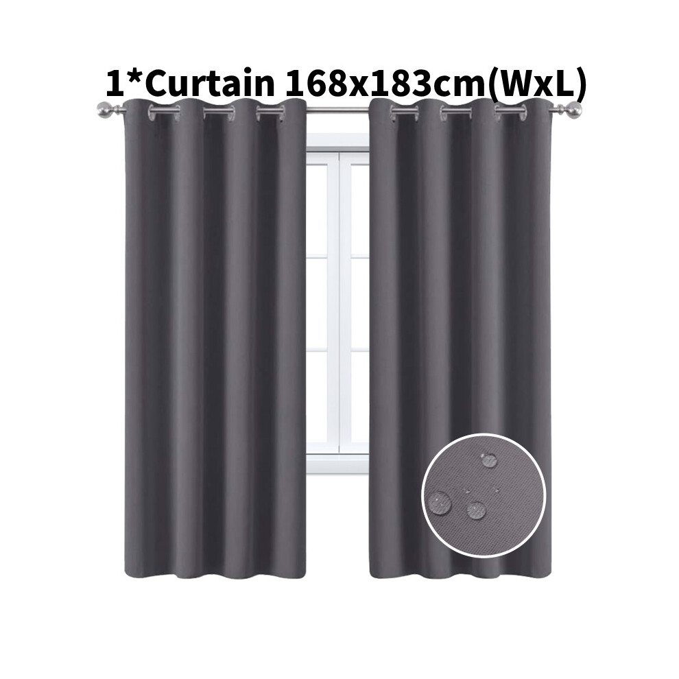 (Gray) Blackout Insulated Curtain Bedroom Living Room Solid Color Decor Curtains Window-image-OPC-PK6CTNN-NEW