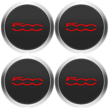 4Pcs 133mm Hubcap suitable for 500 Wheels Centre Hub Caps Set 68078419AC 68078421AC Dust Cover 51884863 Red