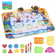 Children Water Drawing Mat 100x70cm Aqua Magic Doodle Board With Magic 3 Pens