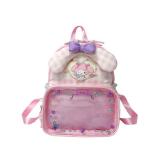 (Pink) Kitty Melody Hello Children Cartoon Backpack Hardness Level School Fabric Travel