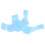Schwimm-Handschellen Flossen Silikonhandschuhe Fingerdurchzogene blaue S 11
