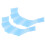 Schwimm-Handschellen Flossen Silikonhandschuhe Fingerdurchzogene blaue S 2