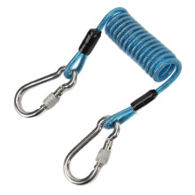 Taucher-Springseil mit Edelstahl-Schnallen – Blau, 304 Edelstahl + TPU