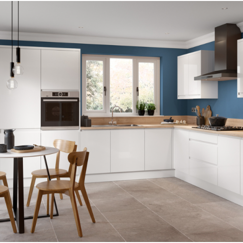 Kitchen Kit Flatpack J-Pull Kitchen Cabinet Tall Fridge & Freezer 2
