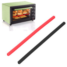 4 Stück Silikon Ofenregal-Schutzmatten – Hitzeschild, Anti-Verbrühung, 35,5 cm, Rot/Schwarz