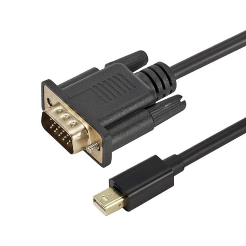 1.8M Mini DisplayPort auf VGA Kabeladapter 1080P Schwarz 2