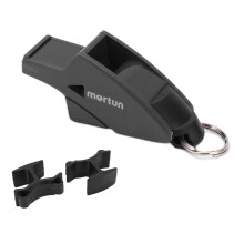Sportpfeife mit 2 Fingerclips, tragbar, geeignet für Outdoor-Sport, schwarzes Design