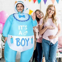 (Sky blue) Gender reveal inflatable costume, party halloween role play costume, adult