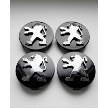 Peugeot Black Wheel Alloy Centre Caps Set Of 4 60mm 106 107 206 207 306 307 Hub