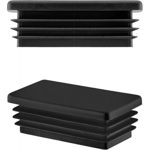 6 pieces. plug for rectangular tube 50x25 mm Black Plastic End caps closing 1
