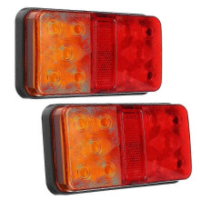 2Pcs 12V 10LED Waterproof Truck Trailer Truck Tail Light Car Turn Signal Brake Rear Stop Lamp Boat