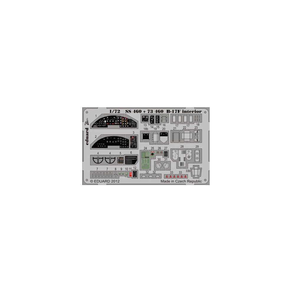 Eduard Edss460 Boeing B-17F Flying Fortress Interior (Revell Kit) 1:72 Etch Part