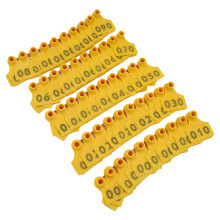 100 Stück TPU-Ohrmarken für Nutztier, geeignet für Schweine und Kühe, Gelb