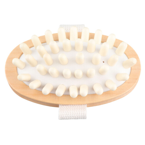 Umweltfreundliche Bambus-Body-Scrubber-Bürste mit Polyester-Handgriff 1
