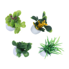 4er Set Mini-Kunst-Sukkulenten mit Keramik-Töpfen für Bürounter dekoration