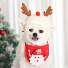 Chic Weihnachts-Hut- und Schal-Set für kleine Haustiere – Festlicher Look