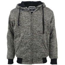 Sudadera con capucha de forro polar Sherpa de peso pesado de 1.8 lb con cremallera completa para hombre, tallas grandes, color oliva, talla 4XL