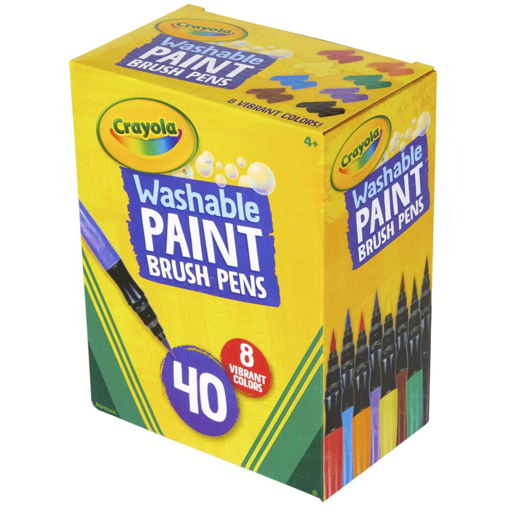 Crayola Washable Paint Brush Pens 8 Assorted Colors Sold As 1 Box 40 Each Per Box