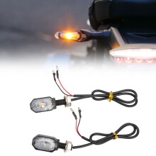 2 Stück 12V Gelbe Motorrad Blinklichter Mini Oval für ATV Scooter