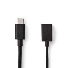 USB-C Adapter | USB 3.2 Gen 1 | USB-C Stecker | USB-A Buchse | 5 Gbps | 0,15 m | Rund | Vernickelt | PVC | Schwarz | Box